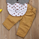 Citgeett Gentleman Toddler Baby Boys Formal Fox Suit Bowknot Waistcoat Yellow Pants Bowtie Tuxedo Casual Outfits Autumn Set 2017