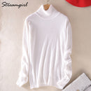 Cashmere Sweater Women Turtleneck 2021 Winter White Women&