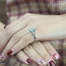 Green Blue Cushion cut Moissanite Centre Stone 3ct 2ct Moissanite Engagement Ring Silver