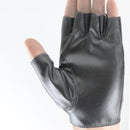 Moda 2019, guantes de medio dedo para mujer, guantes de conducción sin dedos de cuero PU, guantes de baile huecos con remaches para hombres, Luvas blancas y negras