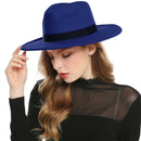 WELROG, sombreros Fedora negros y rojos para mujer, sombreros de fieltro de lana de imitación, sombrero de fieltro de Panamá, sombreros de invierno para hombre, sombreros de Jazz, sombrero Trilby para mujer
