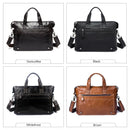 WESTAL Men's Leather Handbags Totes Bags Men Leather Laptop Bags Men's Shoulder Bag Business Briefcases Crossbody Messenger Bag