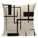 Pop Geometric Animal Cushion Cover Black White Linen Cushion Decorative Pillowcase Square High Quality Print Custom Throw Pillow