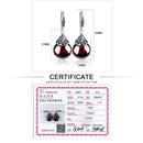 JIASHUNTAI Retro 100% Plata de Ley 925 pendientes de gota de granate redondo para mujer piedra preciosa roja Natural rubí joyería fina mejores regalos
