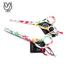 Professional Hair Scissors Set 5.5 inch Flowers Hair Thinning and Cutting Scissors Hairdressing Barber Salon Tesoura