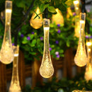 6M 30LED Solar Droplet Bulb String Lights Outdoor Waterproof Christmas Garden Light Lawn Courtyard Solar Lamp Decoration