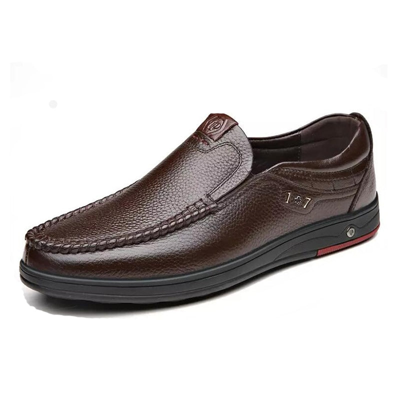 Echtes Lederschuhe Herren Loafers Slip On Business Casual Lederschuhe Klassische weiche Mokassins Hombre Atmungsaktive Herrenschuhe Wohnungen