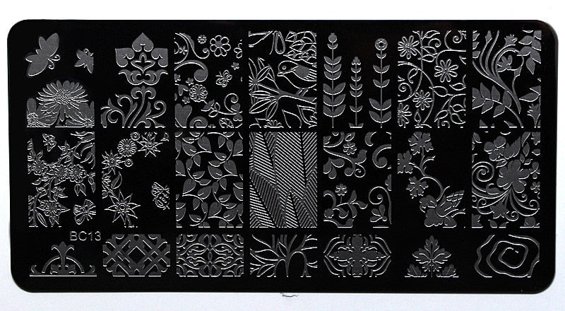Neue Ankunfts-1 Blatt-Spitze-Reihe, die Nagel-Kunst-Bild-Platte 6 * 12cm Edelstahl-Schablonen-polnische Maniküre-Schablonen-Werkzeuge stempelt