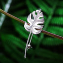 Lotus Fun Real 925 Sterling Silver Handmade Designer Fine Jewelry 18K Gold Creative Monstera Leaves Brooches for Women Bijoux
