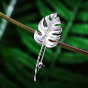 Lotus Fun Real 925 Sterling Silber Handmade Designer Fine Jewelry 18K Gold Creative Monstera Leaves Broschen für Damen Bijoux