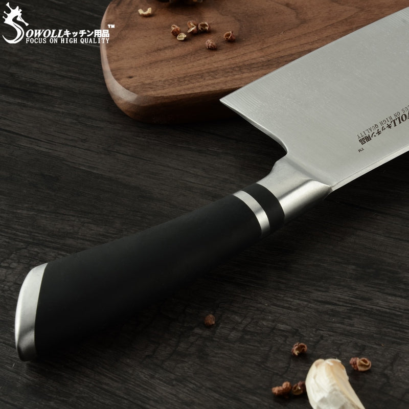 Cuchillos de cocina SOWOLL, cuchillos de acero inoxidable, herramienta para pelar Santoku, rebanador de pan, Chef, cuchillo para picar, accesorios de cocina, herramientas