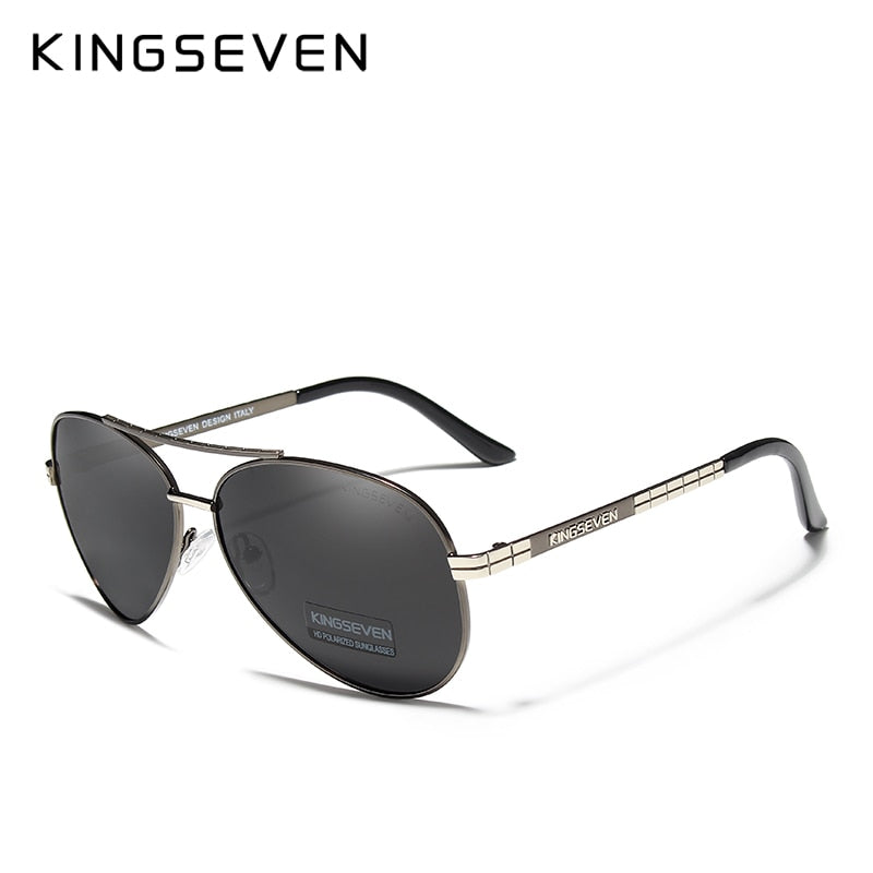 KINGSEVEN Design Men's Glasses Pilot HD Polarized Sunglasses For Men/Women Driving Sun Glasses With Emboss Logo Oculos De Sol