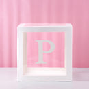 Staraise Transparent Letter A-Z Box Custom Baby Name Balloon Box Girl Boy Baby Shower Decorations Baby 1st Birthday Party Decor