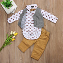 Citgeett Gentleman Toddler Baby Boys Formal Fox Suit Bowknot Waistcoat Yellow Pants Bowtie Tuxedo Casual Outfits Autumn Set 2017