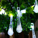 6M 30LED Solar Droplet Bulb String Lights Outdoor Waterproof Christmas Garden Light Lawn Courtyard Solar Lamp Decoration