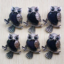 Fashion Vintage copper Plated Owl cute natural tiger eye stone onyx opal pendants for jewelry making wholesale 12pcs/lot free
