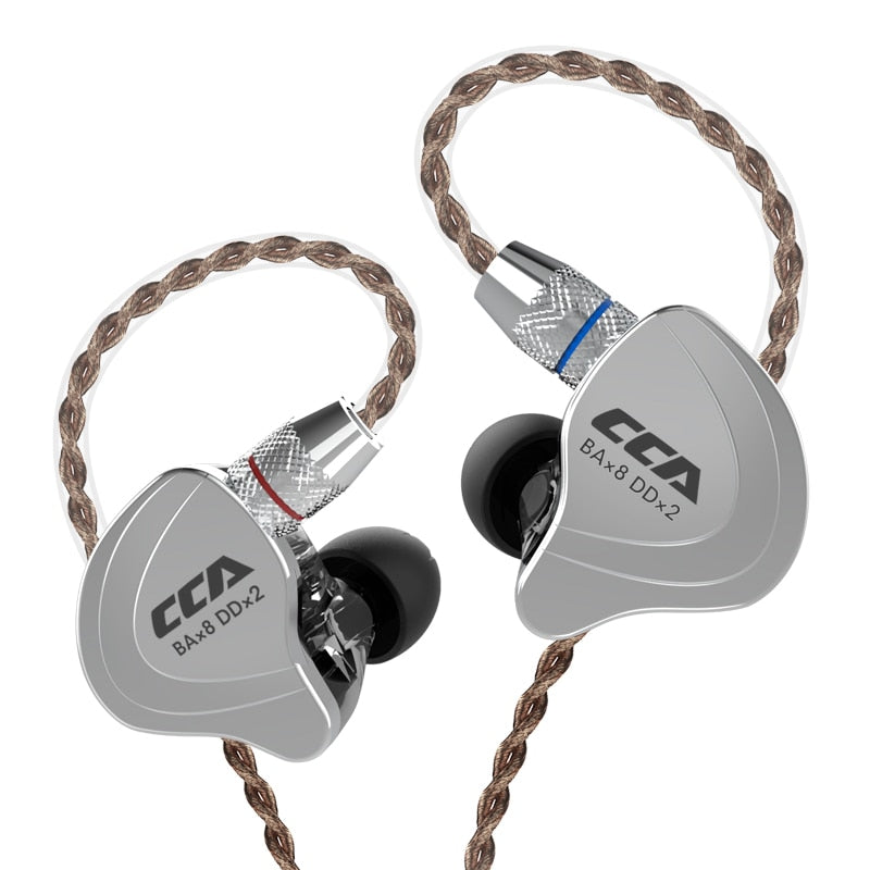 CCA C10 Auriculares 4BA + 1DD Tecnología híbrida HiFi In Ear Music DJ Gamer Auriculares deportivos Auriculares con monitor de cancelación activa de ruido