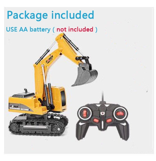 2.4Ghz 6 Channel 1:24 RC Excavator toy RC Engineering Car Alloy and plastic Excavator RTR For kids Christmas gift