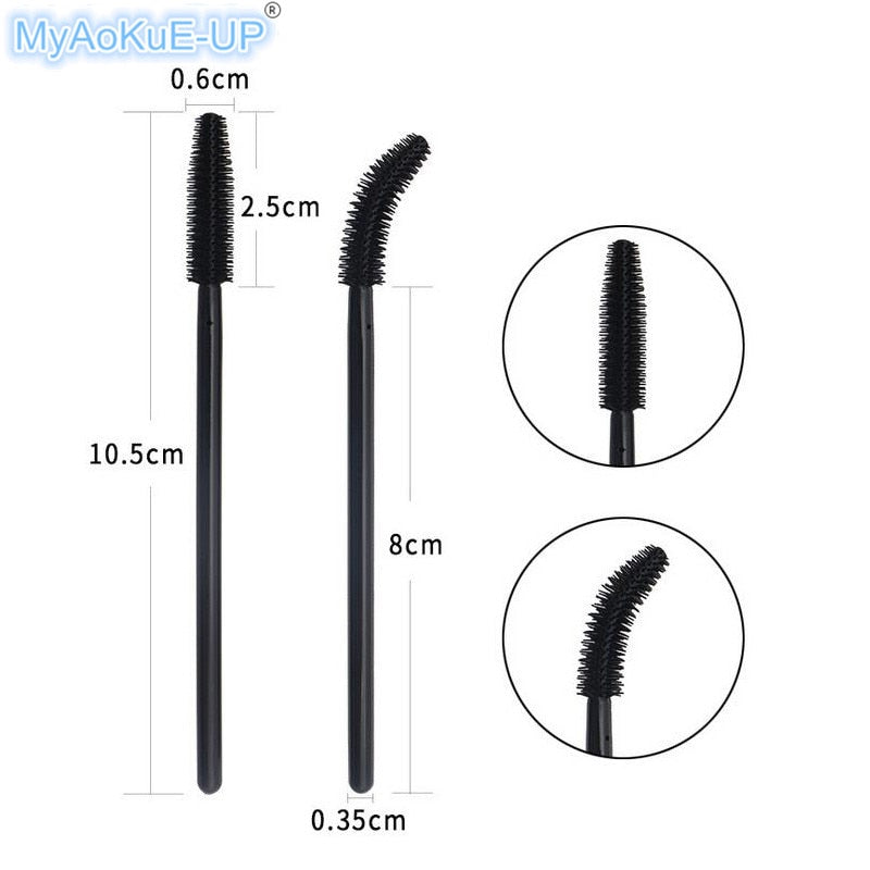 200 pcs/lot Silicone Eyelashes Brushes Mix Colors Disposable Mascara Wands Lashes Makeup Brushes For Eyelash Extension