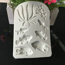 3D Sea Coral Fish Seaweed Silicone Mold Cake Border Fondant Cake Decorating Tools DIY Cupcake Candy Chocolate Gumpaste Moulds
