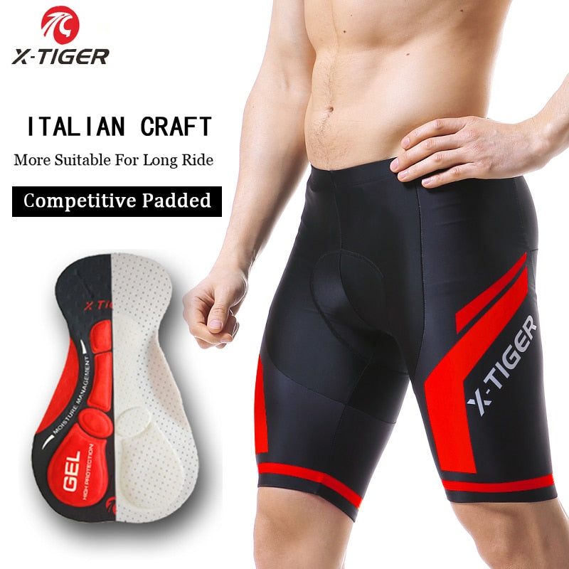 X-TIGER Cycling Shorts Coolmax 5D Gel Pad Shockproof MTB Road Bike Bibs Shorts Ropa Ciclismo Bicycle Shorts For Men
