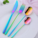 Stainless Steel Dinnerware 24 pcs Black Cutlery Set Fork Spoon Knife Set Western Tableware Party Table Utensils Home