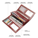 Cartera WESTAL para mujer, cartera de lujo de cuero genuino para mujer, monedero de cuero para mujer, monederos y carteras para tarjetas, bolso de mano