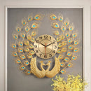 Double Peacock Wall Clock Modern Design Home Decor Art Wall Watch Living Room Bedroom Silent Clock Wall Metal Digital Clocks