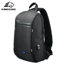 Kingsons, bolso de pecho de 13 pulgadas, bolsos de hombro individuales negros con carga USB, bolsos cruzados de nailon impermeables, bolsos de mensajero, superventas