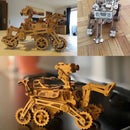Robotime 3D Puzzle 4 Kinds Moveable Wooden Toys Space Hunting Solar Energy Building Kits Gift for Children Teens Adult LS402