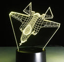 Touch Remote Control Air Plane 3D Light LED Table Lamp Optical Illusion Bulb Night Light 7 Colors Changing Mood Lamp USB Lamp