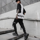 2020 Spring Hip Hop Joggers Men Black Harem Pants Multi-pocket Ribbons Man Sweatpants Streetwear Casual Mens Pants M-3XL