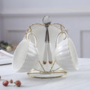 1-6PCS Pink Romantic Pumpkin Coffee Cup Set Kitchen Accessories Bone China Ceramics Tea Cup Organizer English Afternoon Red Tea