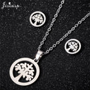 Jisensp Ecg Heartbeat Necklace Love Heart Necklaces Pendants for Women Gold Stainless Steel Jewelry Earrings Doctor Accessories