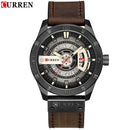 CURREN Men Military Sports Watches Men's Quartz Date Clock Man Casual Leather Wristwatches  Relogio Masculino