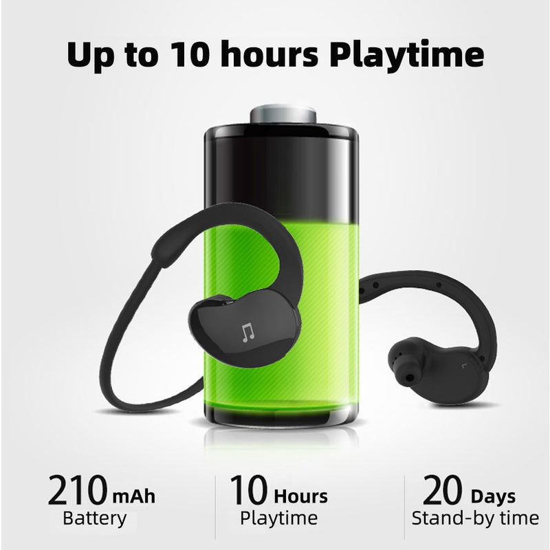 Arikasen sport MP3 Player headphone 32 GB Water Resistant bluetooth earphone 10 hours time wireless headset with micphone stereo