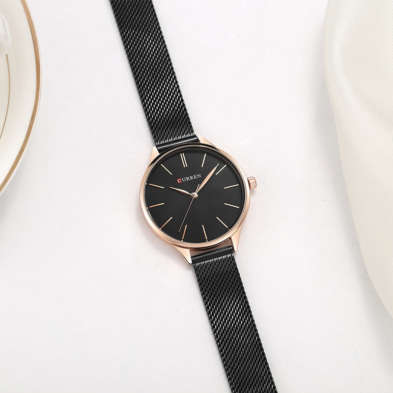 CURREN, relojes para mujer, reloj de pulsera de lujo, reloj femenino, reloj para mujer, acero milanés, reloj de cuarzo dorado rosa para mujer, nuevo