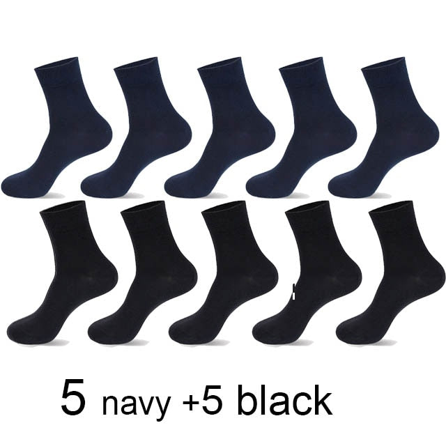 10 Paar/Los Hochwertige Herren Baumwollsocken Schwarz Business Socken Atmungsaktiv 2021 Neue Herbst Winter Männliches Geschenk Sox PLus Size40-45