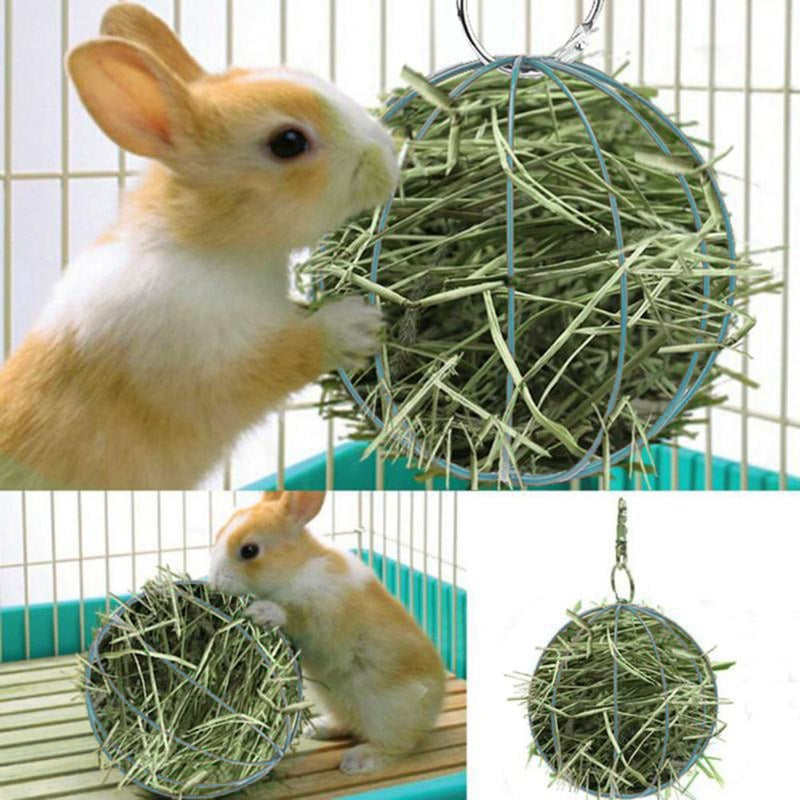2019 New Pet Supplies Hay Manger Food Ball Stainless Steel Plating Grass Rack Ball For Rabbit Guinea Pig Pet Hamster Supplies