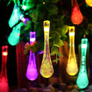 6M 30LED Solar Droplet Bulb String Lights Outdoor Waterproof Christmas Garden Light Lawn Courtyard Solar Lamp Decoration