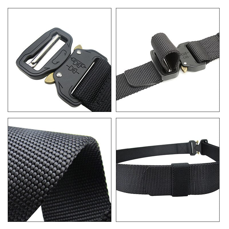 Military Equipment Combat Tactical Belts for Men Army Training Nylon Metal Buckle Waist Belt Outdoor Hunting Waistband