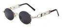 Kachawoo Metal Round Steampunk Sunglasses Men Retro Vintage Gothic Steam Punk Sun Glasses For Women Summer 2018
