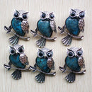 Fashion Vintage copper Plated Owl cute natural tiger eye stone onyx opal pendants for jewelry making wholesale 12pcs/lot free