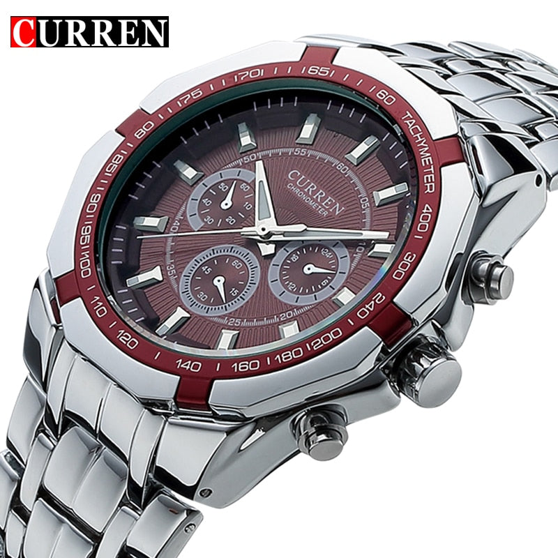 Top Brand Luxury Watch CURREN Casual Military Quartz Sports Wristwatch Full Steel Waterproof Men&