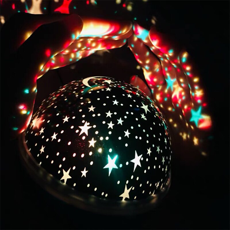 Novedad juguetes luminosos niños dormitorio Luna cielo estrellado LED luz de noche proyector batería USB luz de noche fiesta creativa juguete para regalo