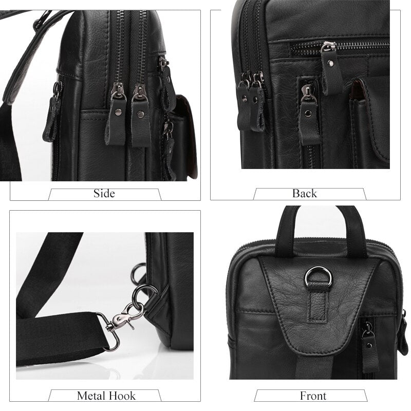 WESTAL, bolso bandolera de cuero genuino para hombre, bolso de mensajero, bolsos de hombro para hombre, mochila de viaje, bolsos cruzados de diseñador de verano