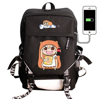 Japan Anime Tokyo Ghoul Cell at Work Attack on Titan Gintama Natsume Yuujinchou Monokuma USB Charging Laptop Backpack School Bag