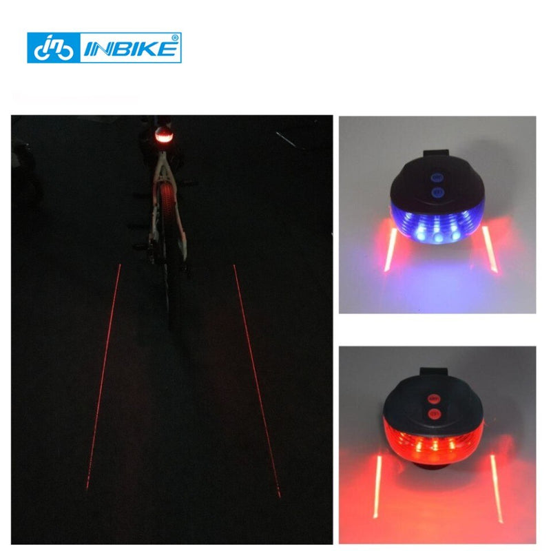 Luz de bicicleta INBIKE, luz trasera de bicicleta, luz trasera LED láser para bicicleta, linterna, accesorios para bicicleta, linterna para bicicleta para ciclismo