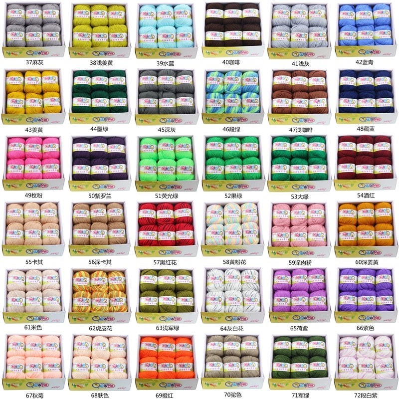 6balls/lot 73 Colors Milk Cotton Yarn Baby Wool Yarn DIY Knitting Children Sweater Hat Hand Knitted Yarn Knit Blanket Crochet