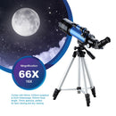 70400 Telescope With Adjustable Tripod Phone Adapter Erect-Image Moon Watching Terrestrial Space Monocular For Beginner Kids